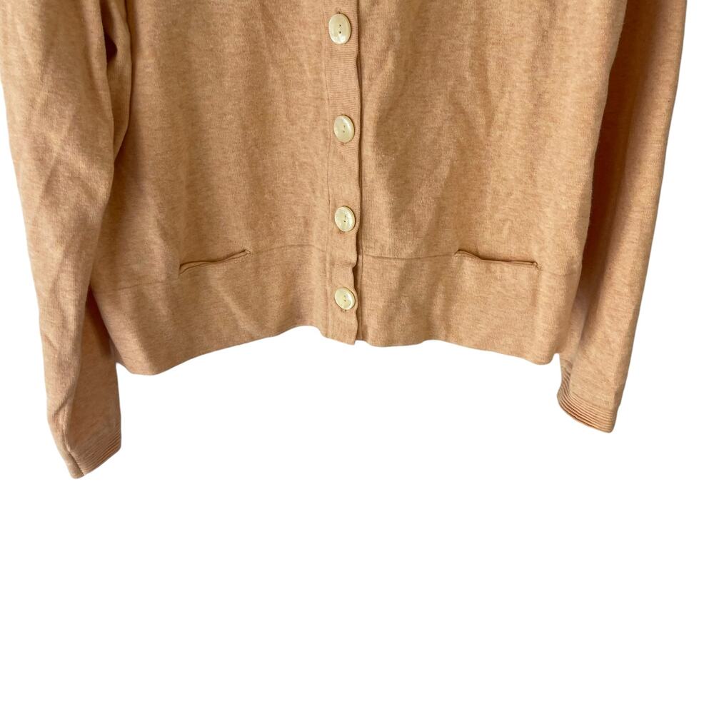 J. Jill Women's Size Large Light Orange Button Cardigan Sweater - Picture 3 of 9